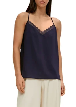 Top im Lingerie-Look blau