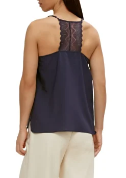 Top im Lingerie-Look blau