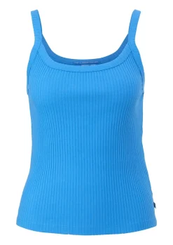 Top in Rippstruktur blau
