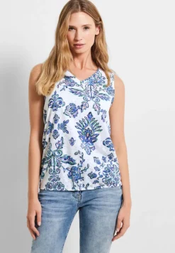 Top mit Burn Out Ornament vanilla white