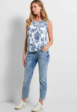Top mit Burn Out Ornament vanilla white