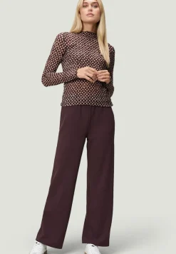transparentes Shirt mit Stehkragen blackcamel