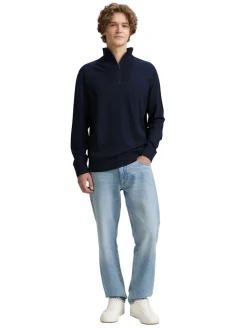 Troyer Strickpullover aus Baumwolle sky captain blue