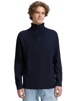 Troyer Strickpullover aus Baumwolle sky captain blue