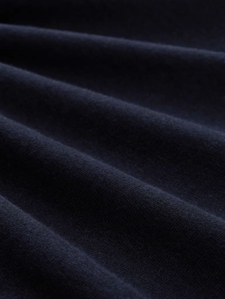 Troyer Strickpullover mit Logo-Stickerei knitted navy melange