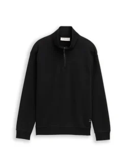 Troyer Sweatshirt mit Logo-Badge black