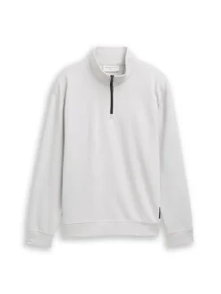 Troyer Sweatshirt mit Logo-Badge chalk grey