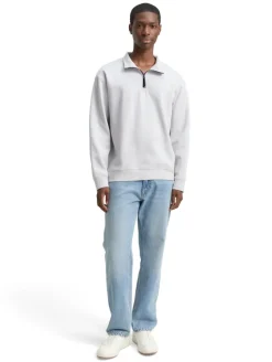 Troyer Sweatshirt mit Logo-Badge chalk grey