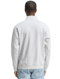 Troyer Sweatshirt mit Logo-Badge chalk grey