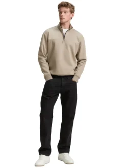 Troyer Sweatshirt mit Logo-Print roasted nut brown