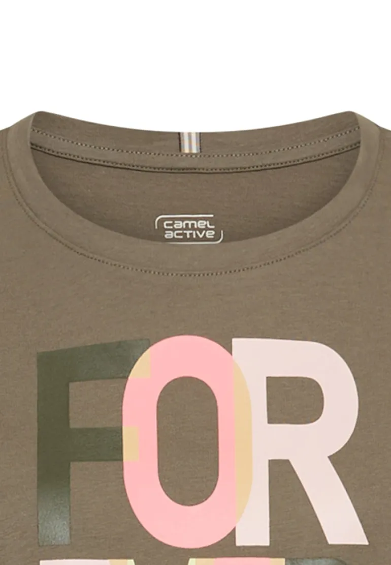 T-Shirt aus reiner Baumwolle shadow khaki