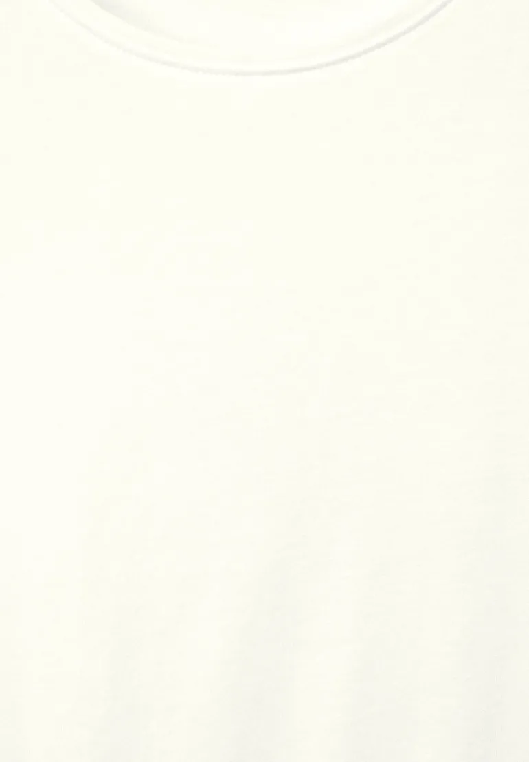 T-Shirt in Unifarbe vanilla white