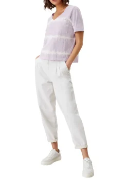 T-Shirt mit Batikmuster lila