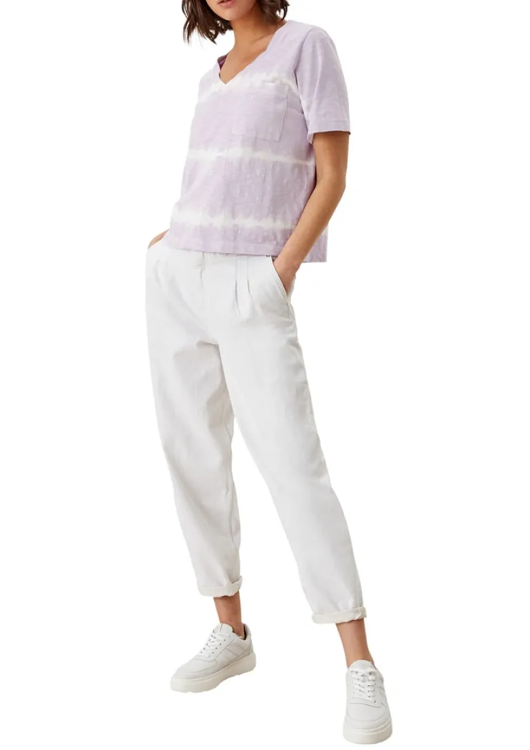 T-Shirt mit Batikmuster lila