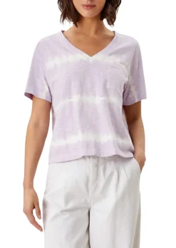 T-Shirt mit Batikmuster lila