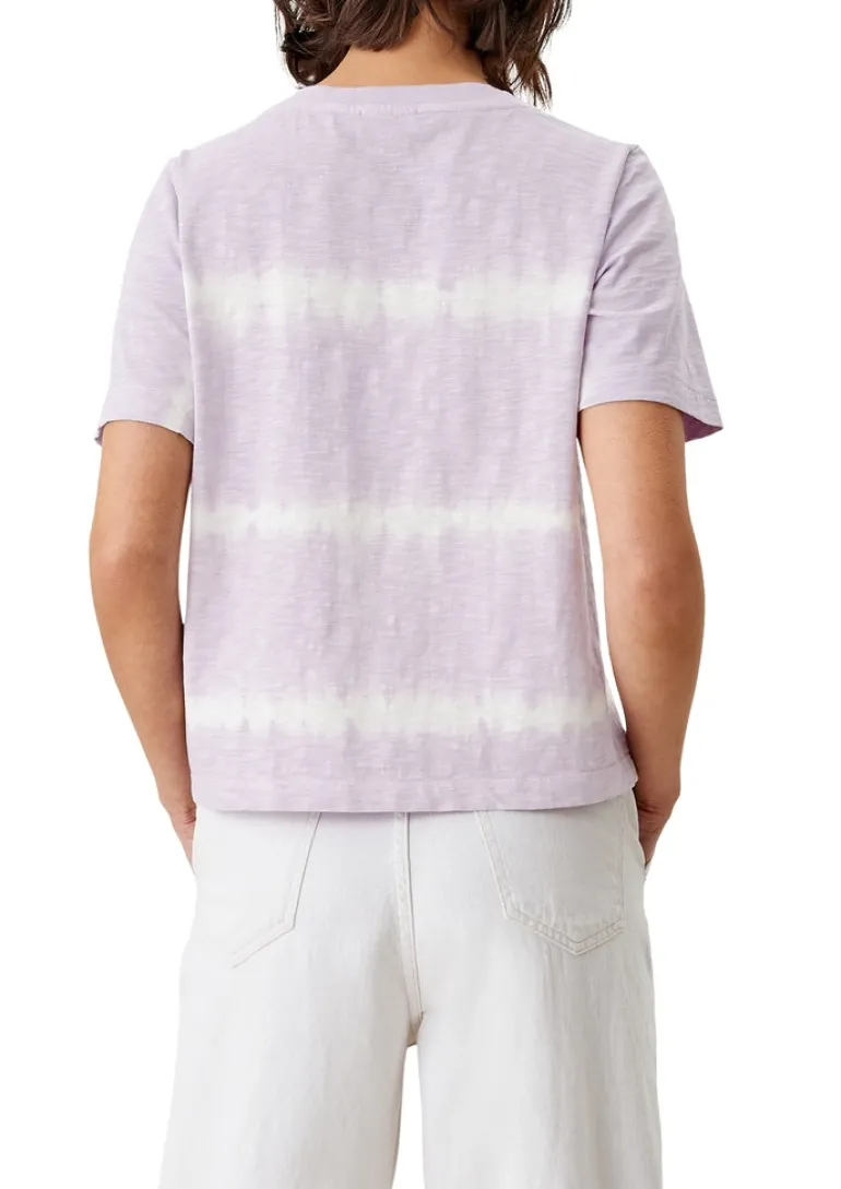 T-Shirt mit Batikmuster lila