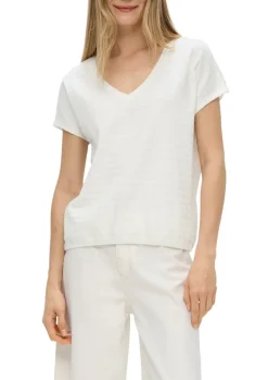 T-Shirt mit überschnittenen Schultern creme