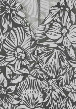 T-Shirt mit Blumenmuster easy khaki