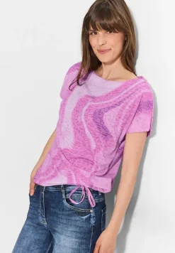 T-Shirt mit Burn Out Look bloomy pink