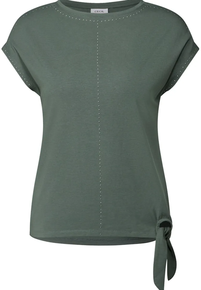T-Shirt mit Dekosteinen dark balmy khaki