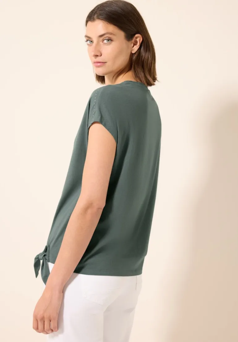 T-Shirt mit Dekosteinen dark balmy khaki