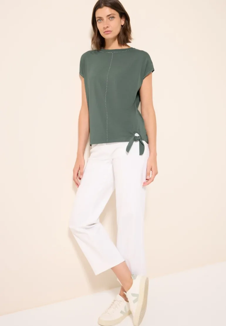 T-Shirt mit Dekosteinen dark balmy khaki