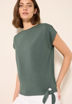 T-Shirt mit Dekosteinen dark balmy khaki