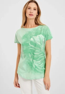 T-Shirt mit Fotoprint fresh salvia green