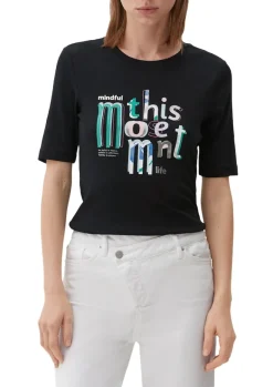 T-Shirt mit Frontprint schwarz