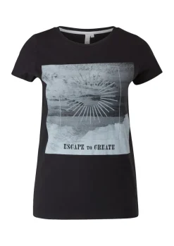 T-Shirt mit Frontprint schwarz