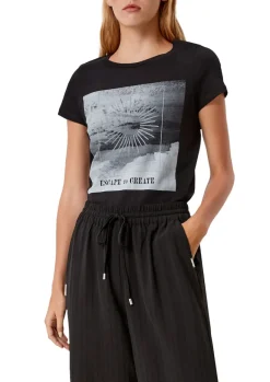 T-Shirt mit Frontprint schwarz