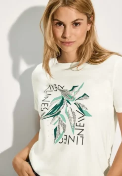 T-Shirt mit Frontprint vanilla white