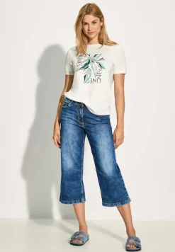 T-Shirt mit Frontprint vanilla white