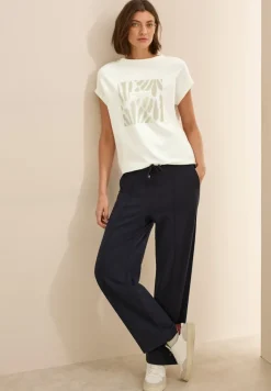 T-Shirt mit Glitzer-Print vanilla white