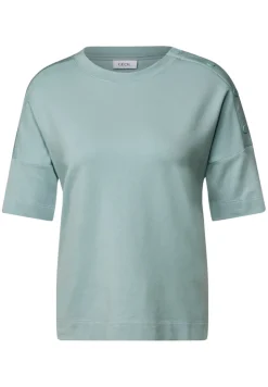 T-Shirt mit Knopfdetail cool salvia green
