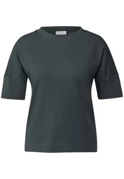 T-Shirt mit Knopfdetail slate khaki