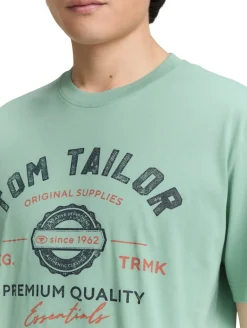 T-Shirt mit Logo-Print dust green