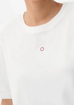 T-Shirt mit Logostickerei creme