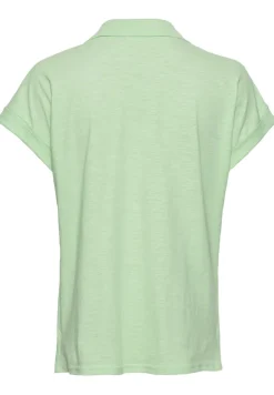 T-Shirt mit Polokragen aus Organic Cotton pistaccio