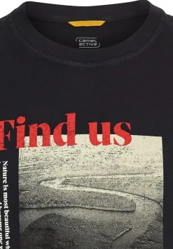 T-Shirt mit Print aus Organic Cotton dark navy