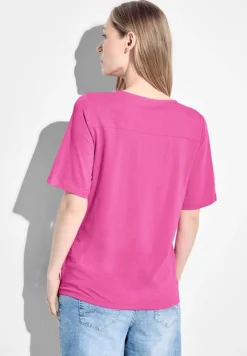 T-Shirt mit Print Detail bloomy pink