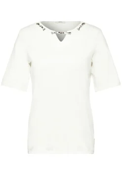 T-Shirt mit Print Detail vanilla white