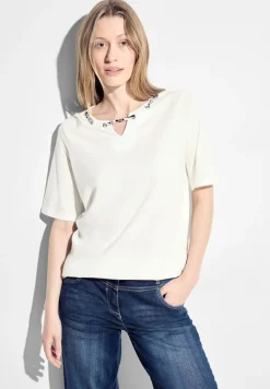 T-Shirt mit Print Detail vanilla white