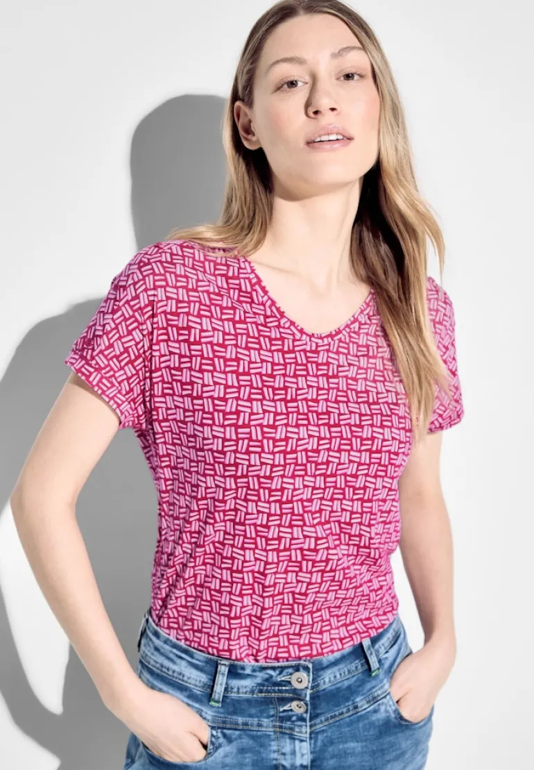 T-Shirt mit Print pink sorbet