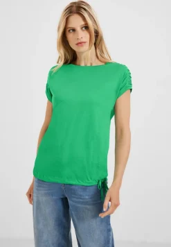 T-Shirt mit Raffdetails fresh green