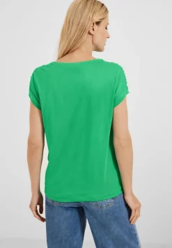 T-Shirt mit Raffdetails fresh green