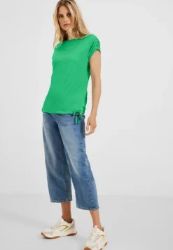 T-Shirt mit Raffdetails fresh green