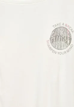 T-Shirt mit Raffung vanilla white