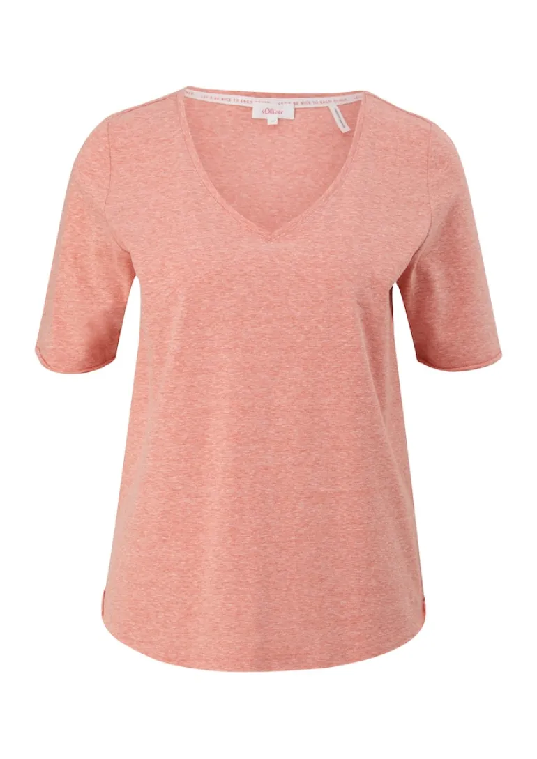 T-Shirt mit Rollsaum orange