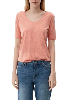 T-Shirt mit Rollsaum orange